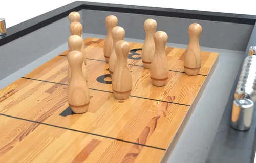 Vista 8 de CROWN ME Shuffleboard Bowling Pin Set with 10 Pcs Bowling Pins Durabel Triangular Pinsetter Resin Bowling Ball and Carrying Bag
