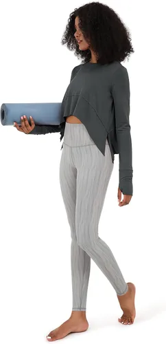 Vista 3 de ODODOS Camiseta corta de manga larga modal suave para mujer con agujero para el pulgar, atlético, gimnasio, entrenamiento, camisetas de yoga