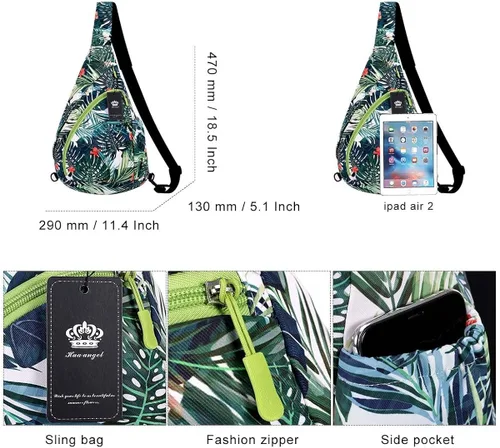 Vista 3 de HUA ANGEL Bolso bandolera para hombres y mujeres, mochila casual para viajes, senderismo, gimnasio
