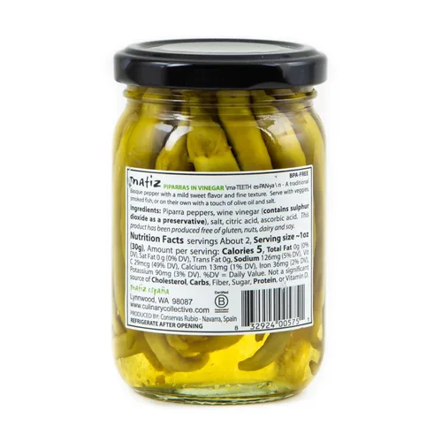 Vista 7 de Matiz Piparras - Pimientos de guindilla vascos, verdes, 6.4 oz