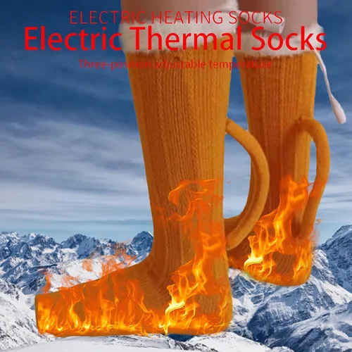 Vista 5 de Calcetines creativos para taza de cerveza, calcetines térmicos de punto amarillo, calcetines cálidos para hombres y mujeres, calcetines cálidos