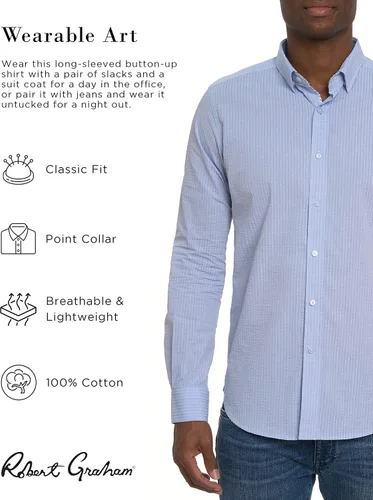 Vista 2 de Robert Graham Andrews - Camisa tejida de manga larga para hombre
