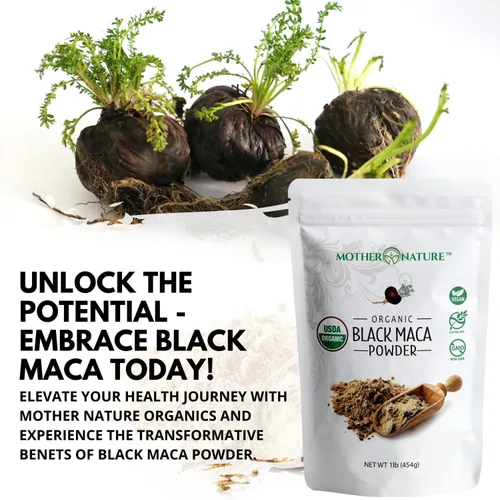 Vista 4 de Polvo de raíz de maca negra orgánica + cápsulas rompedoras de piedra Chanca Energía, urinario e interno Suplemento herbario natural para hombres