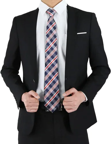 Vista 22 de WeiShang Lote de 6 corbatas clásicas de seda para hombre, corbatas tejidas jacquard