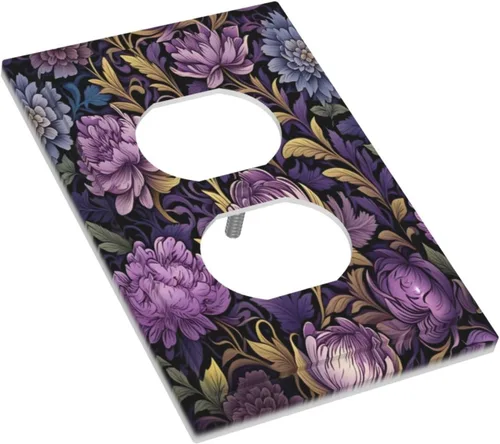 Vista 294 de Decorative Outlet Covers Blue Background White Cat Daisy Floral 2-Gang 1-Gang Wall Plate Single Toggle/Rocker Farmhouse Style Light Switch Covers