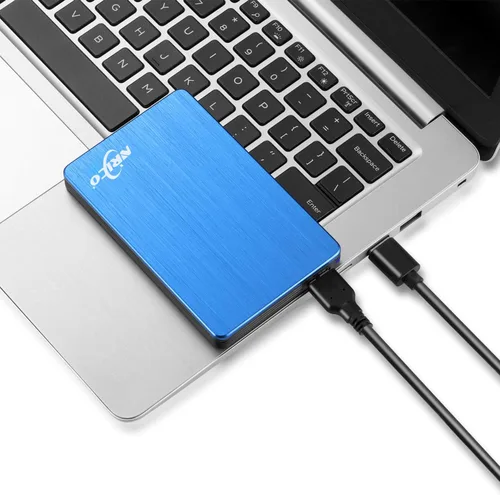 Vista 3 de NRICO Disco Duro Externo Portátil de 500GB, USB 3.0, HDD de 2.5 Pulgadas, Almacenamiento Compatible para PC, Mac, Escritorio, PS4 (500GB, Azul)