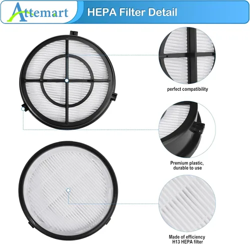 Vista 2 de Filtro de repuesto 2790 para Bissell Pet Hair Eraser Turbo Pro/Plus Vacuum 27909 2790W 2281 2461 3126 31269, para Bissell Pet Hair Eraser Turbo