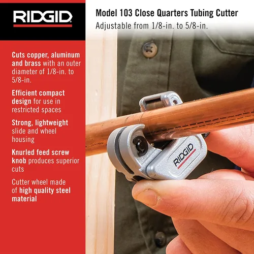 Vista 2 de Cortador de tubería RIDGID modelo 103 1/8 pulg x 5/8 pulg.