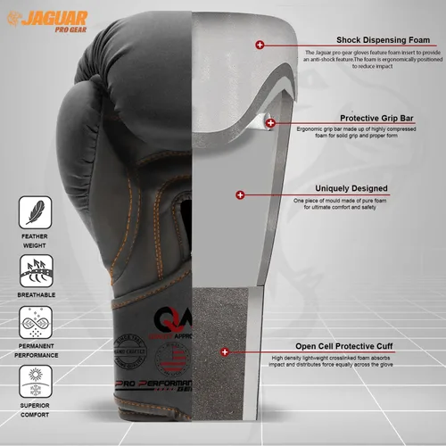 Vista 4 de Jaguar PRO Series - Guantes de boxeo para boxeo MMA Muay Thai Bag Workout - Entrenamiento y competencia