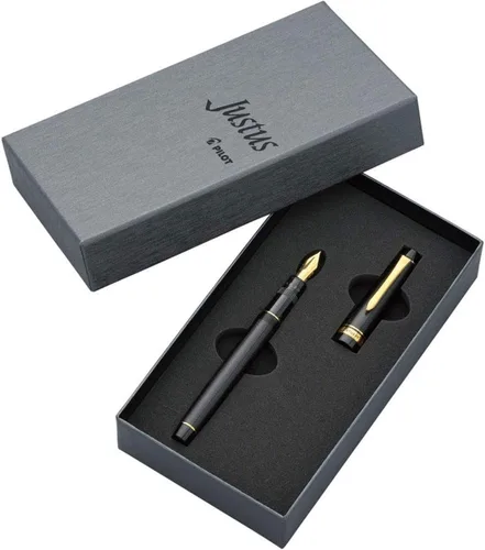 Vista 3 de Pilot Pluma Estilográfica Justus 95 Punta Mediana - Rayas Negras - (FJ-3MR-SB-M)
