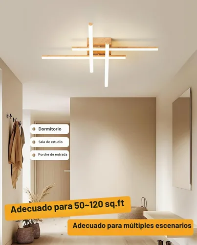 Vista 5 de Lámpara de techo moderna Sputnik LED regulable con control remoto, iluminación de techo negra empotrada, lámpara de techo para dormitorio, estudio