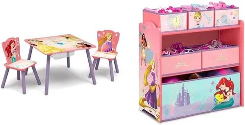Vista 8 de Delta Children Juego de mesa y silla para niños con almacenamiento (2 sillas incluidas), ideal para artes y manualidades, merienda, educación
