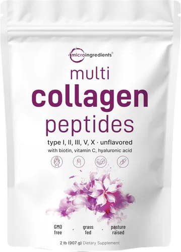 Vista 6 de Micro Ingredients Proteína en polvo multicolágeno de 2 libras y vitamina D3 10,000iu + K2 200mcg de aceite de coco, cápsulas blandas paquete de 2