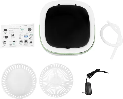 Vista 7 de Lavadora portátil de gran capacidad de 12 litros para ropa interior, ropa de bebé y ropa pequeña, mini lavadora plegable para apartamentos Verde
