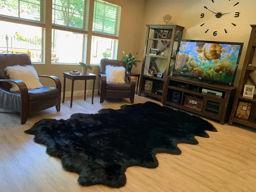 Vista 10 de LAMBZY Alfombra de pelo de oveja sintética, hipoalergénica, súper suave, sedosa para sala de estar, habitación de los niños, sofá