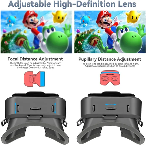 Vista 2 de Auriculares Switch VR diseñados para Switch & Switch OLED, auriculares de realidad virtual con lente ajustable de alta definición, gafas Swith VR