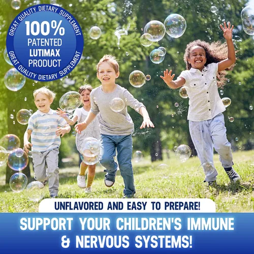 Vista 5 de Luti max - Suplemento cerebral pediátrico en polvo con luteolina y rutina, memoria, enfoque, músculo y apoyo inmunológico para niños, suplementos