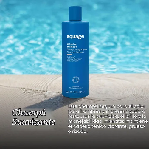 Vista 2 de Aquage Champú sedoso y lavado de cabello suave y seguro para el color, 8