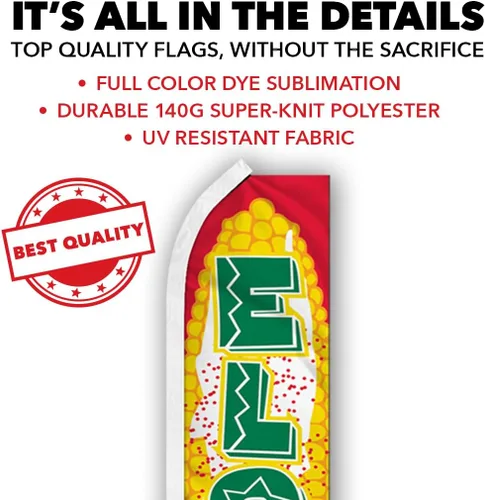 Vista 4 de Elote Swooper - Bandera publicitaria perfecta para frentes de tiendas, cafeterías, minoristas, tiendas, camiones de comida, eventos, ferias