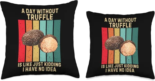 Vista 3 de Vintage A Day Without Truffle I Have No Idea Truffle Lover Throw Pillow