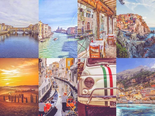 Vista 5 de PARODY ART PRINTS Kit de collage estético de pared de viaje italiano Italia de viaje de 40 piezas, decoración de dormitorio de adolescente