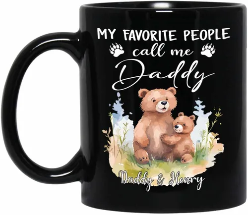 Vista 21 de Baby Coming Soon - Taza de café negra de 11 onzas y 15 onzas, taza de café personalizada para papá con nombre, taza de café de cerámica con anuncio