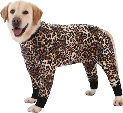 Vista 9 de Traje de recuperación para perros grandes y medianos después de la cirugía, mameluco antilameduras suave y transpirable para perros, alternativa al