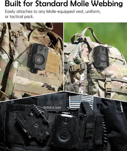 Vista 3 de WEIGUZC Soporte de cámara Molle compatible con Axon Taser Body Camera 2/3/4 - Soporte Molle de aluminio ligero para chaleco táctico y uniforme