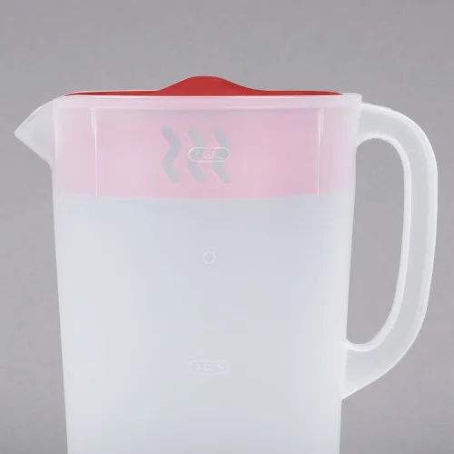 Vista 4 de Rubbermaid Jarra clásica de 1 galón con base transparente, tapa roja