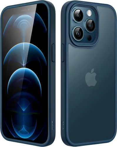 Vista 7 de JETech Funda mate para iPhone 12 Pro Max de 6.7 pulgadas, a prueba de golpes, protección contra caídas de grado militar, cubierta trasera Negro