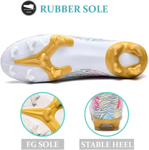 Vista 4 de ANYWELL Zapatos de fútbol deportivos para hombre, zapatos de fútbol profesionales de alta calidad, para interiores y exteriores, TFAG para niños