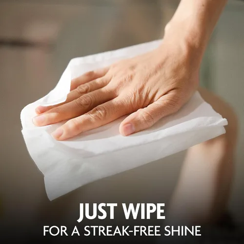 Vista 5 de Windex Toallitas de limpieza de vidrio, sin amoníaco, toallitas prehumedecidas para limpiar todas las superficies de vidrio, aroma fresco de lluvia