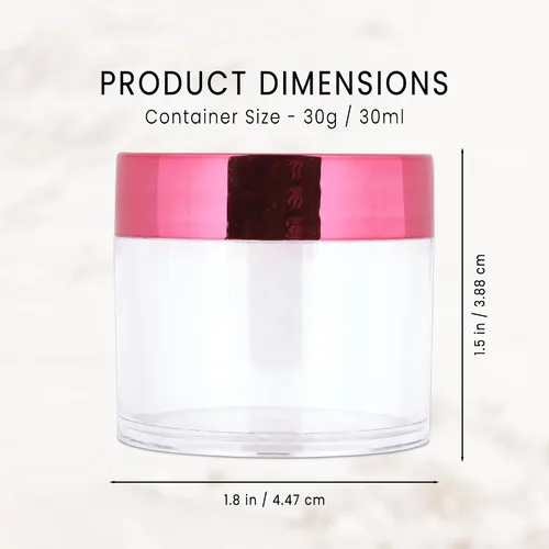 Vista 4 de Beauticom 12 recipientes transparentes redondos de acrílico de 1 onza con tapa superior plana, para cremas, lociones, maquillajes, cosméticos