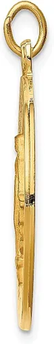 Vista 2 de Collar con dije de medalla milagrosa redonda de oro amarillo de 14 quilates joyería fina religiosa para mujeres regalos para ella Yellow Gold