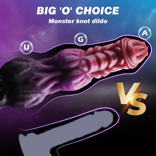 Vista 3 de Consolador alienígena monstruo animal – Consolador de nudo de fantasía de 7.87" con fuerte ventosa, consoladores gruesos compatibles con arnés
