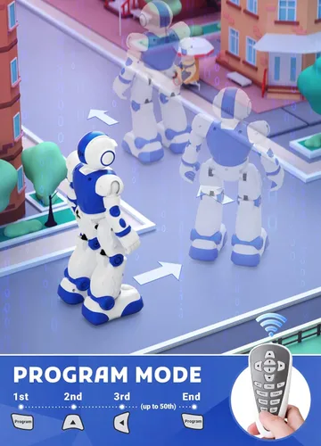 Vista 6 de Juguetes robot para niños, control remoto programable, inteligente, para caminar, bailar, robot con gesto y detección para niños de 4, 5, 6, 7, 8