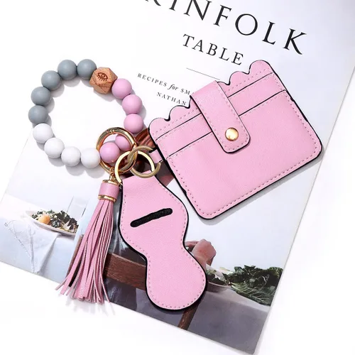 Vista 3 de BVGA Pulsera llavero de pulsera de silicona para mujer