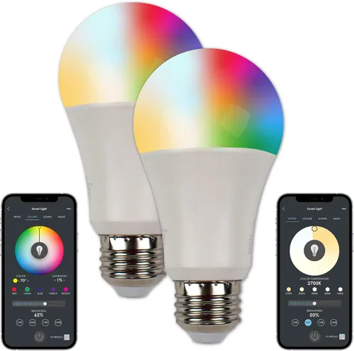 Vista 7 de CLEANLIFE Bombilla LED Smart Gen 2 A19 – RGB + bombilla inteligente blanca sintonizable con WiFi y control de luz Bluetooth – Controlada por