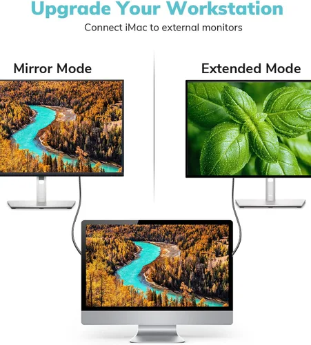 Vista 4 de Cable USB C a HDMI de 15 pies 4K a 60 Hz, cable USB tipo C a HDMI de alta velocidad para oficina en casa, [compatible con Thunderbolt 3] con iPhone