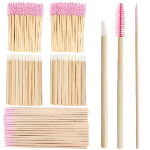 Vista 30 de Kit de suministros para extensión de pestañas de 300 piezas, cepillos desechables para pestañas, micro hisopos, varitas para máscara, cepillos
