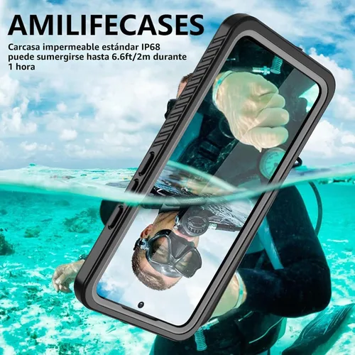 Vista 3 de Funda impermeable para Samsung Galaxy S22+Plus, S22+Plus, con protector de pantalla integrado, cuerpo completo, a prueba de golpes, resistente a