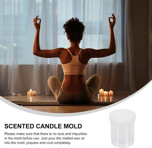 Vista 3 de HEALLILY Molde cilíndrico hueco para velas de 3.54 x 4.13 pulgadas, molde de silicona para hacer velas perfumadas y proyectos de manualidades