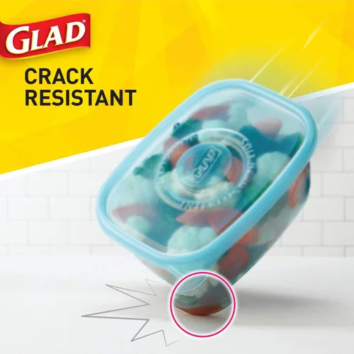 Vista 7 de Glad Gladware - Recipientes de almacenamiento de alimentos para congelar, rectángulo grande con capacidad para 64 onzas de alimentos, juego de 2