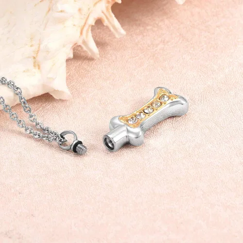 Vista 3 de Ataúdes Y Urnas, Artículos Conmemorativos Hueso del Perro Cremación Urna Cenizas Recuerdo Pet Memorial Joyas Accesorios para El Encanto