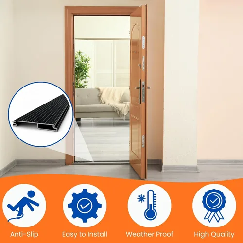 Vista 7 de KC Hardware Extensión de umbral de aluminio, extensor de umbral de puerta de alta resistencia para umbral existente, transición suave de puerta, uso