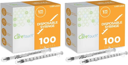 Vista 10 de Care Touch CTSLL1-VC Jeringa con punta Luer Lock, 0.0 fl oz, 100 jeringas sin aguja