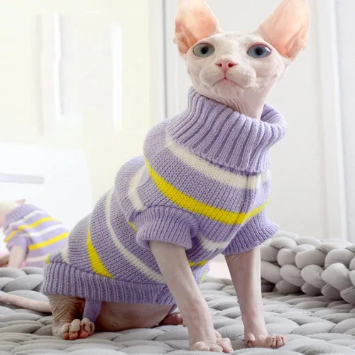 Vista 5 de Ropa para gatos para mascotas, ropa para gatos sin pelo, ropa de gatito de cuatro patas de alta elasticidad Ropa para el hogar