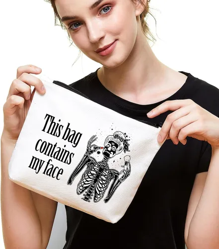 Vista 3 de Bolsa de cosméticos de maquillaje con cremallera podría ser maquillaje cosmético bolsa de viaje artículos de tocador Maquillaje Caso-Hoja