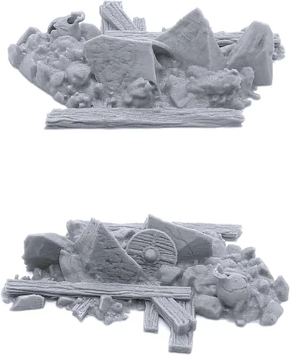 Vista 6 de EnderToys Urban Rubble - DND Terrain - Escenario de 1.260 in para miniaturas de mesa