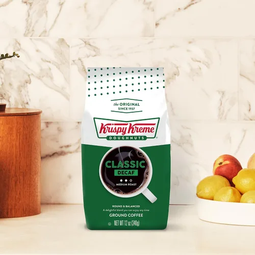 Vista 7 de Krispy Kreme Doughnuts Classic Café molido descafeinado en bolsa, 12 onzas